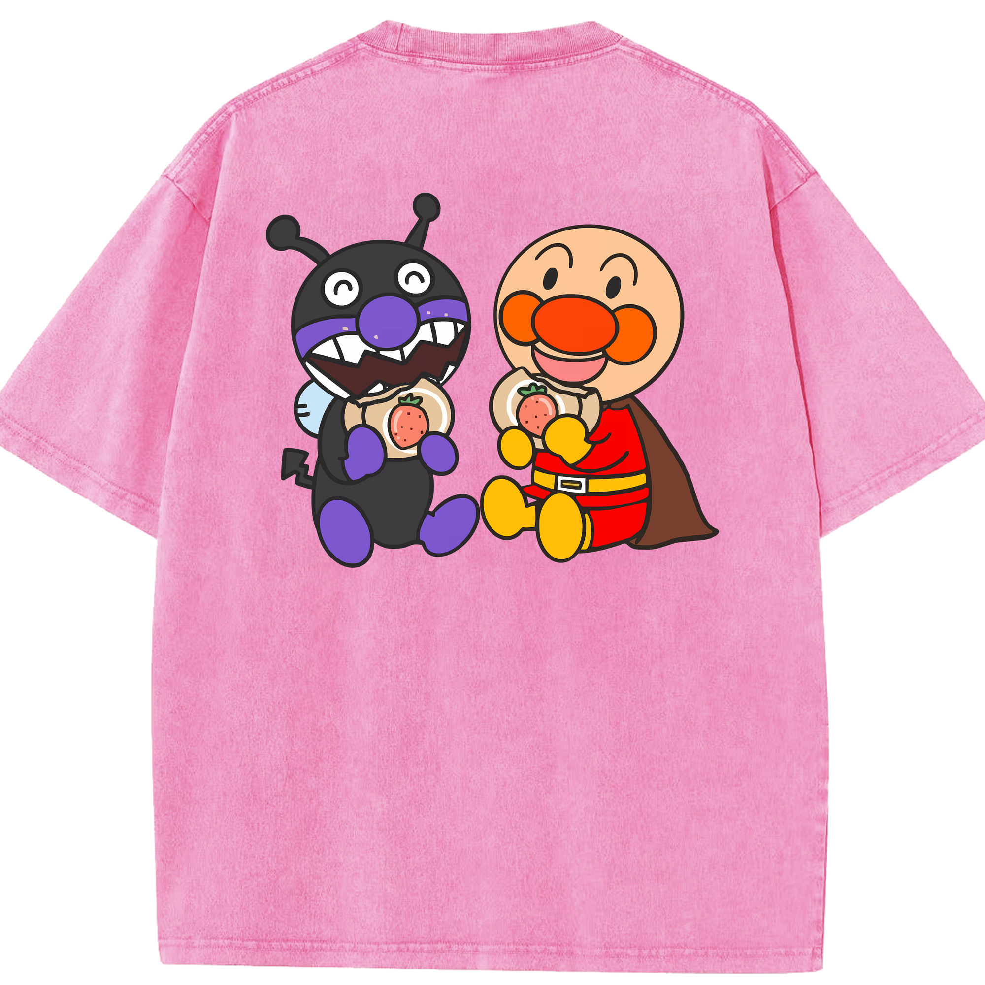 （画像用） アンパンマン Anpanman 綿100% ヴィンテージ風 半袖Tシャツ（背面プリント）